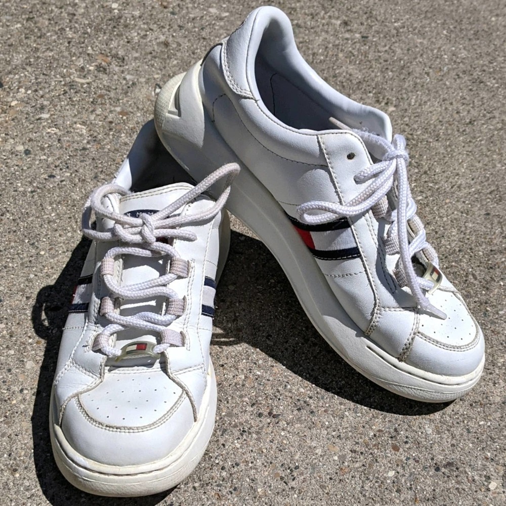 Tommy Hilfiger Logo White Low Top Sneakers 8.5